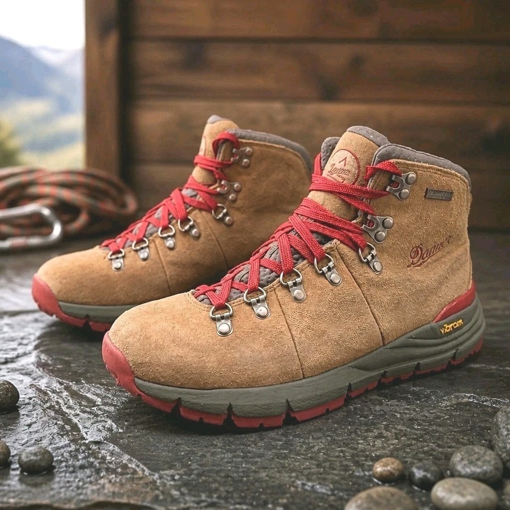 Danner Mountain 600 4.5" 62245 Hiking Boots Women 7.5 M Outdoor Vibram Brown/Red